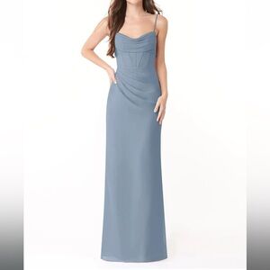 Azazie Dusty Blue Bridesmaids Dress ‘Mai’
